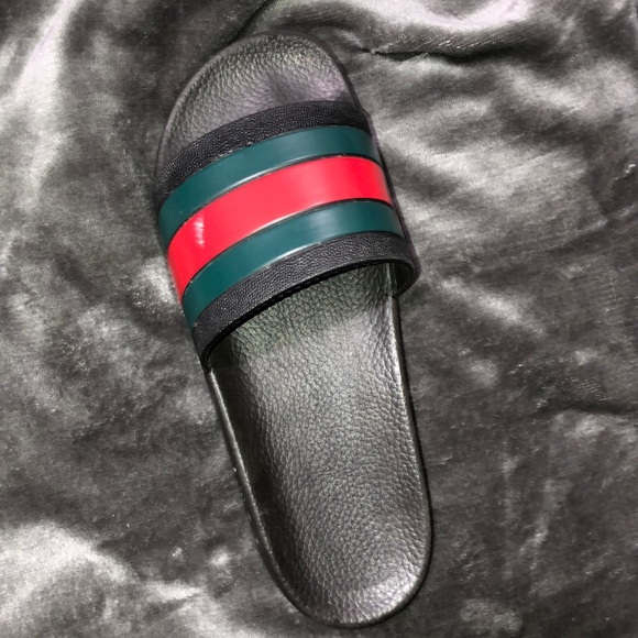 turquoise gucci slides